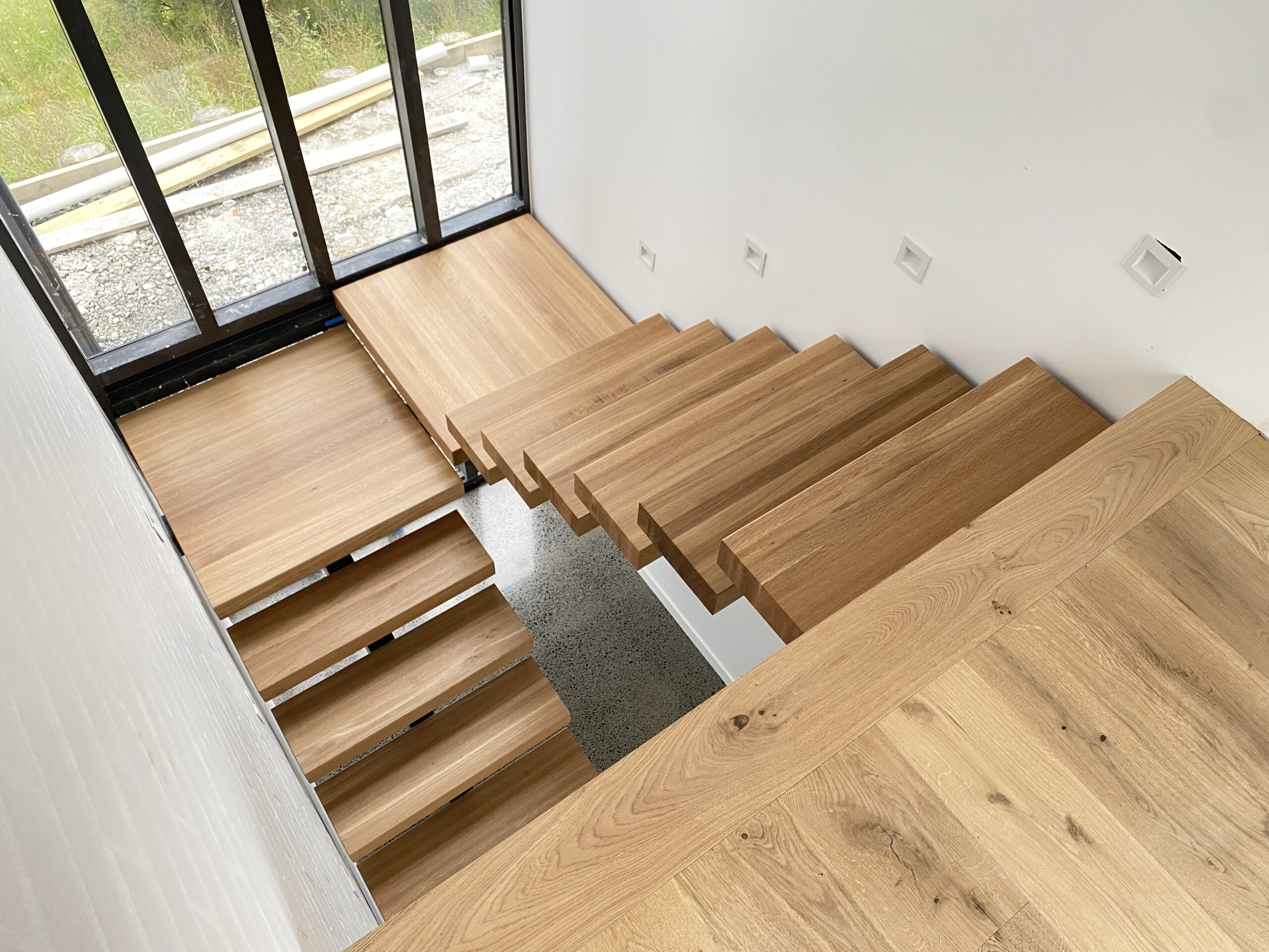 floating timber stairs